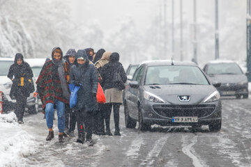 ایرنا-تهران- تصاویر نخستین بارش برف پاییزی در تهران را نشان می دهد. بارش برف از ساعت هفت و ربع صبح امروز شنبه همزمان با پیک ترافیک در سطح معابر منطقه آغاز شد. عکاس امین جلالی 