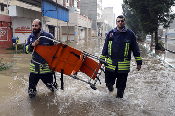 آبگرفتگی در کوی فرهنگ‌شهر اهواز