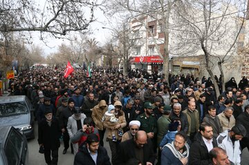 راهپیمایی مردم همدان در محکومیت به شهادت رساندن سردار قاسم سلیمانی