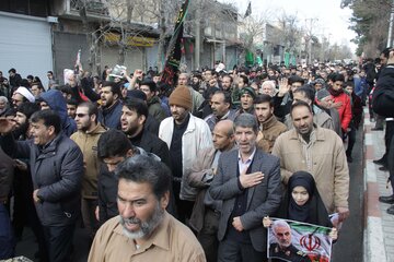 راهپیمایی مردم بروجرد در محکومیت شهادت سردار قاسم سلیمانی