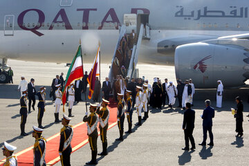 ورود امیر قطر به تهران