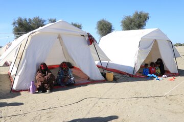 برپایی ۳ اردوگاه اسکان اضطراری در روستاهای مناطق زلزله‌زده هرمزگان