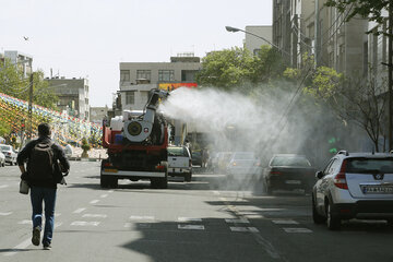 عملیات ضدعفونی خیابان های تهران
