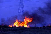 آتش‌سوزی همزمان در منابع طبیعی ارتفاعات شیراز