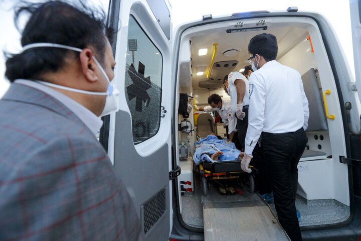 مصدوم ترومایی منطقه سخت گذر زاچ و داربست به بیمارستان جاسک منتقل شد