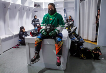 La selección femenina de hockey sobre hielo de Irán
