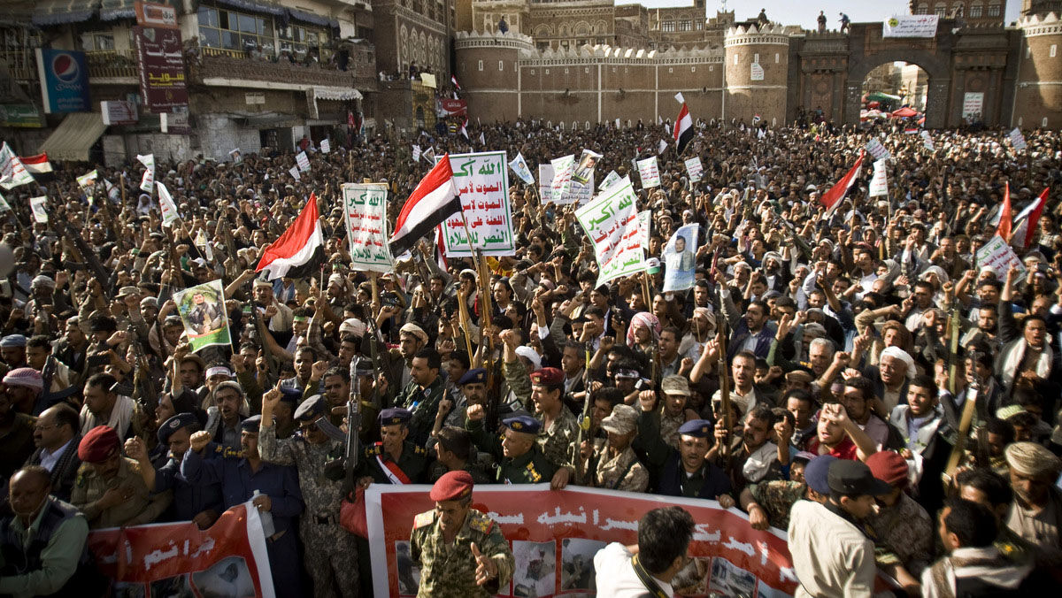 آغاز تظاهرات ضد آمریکایی مردم یمن در صعده