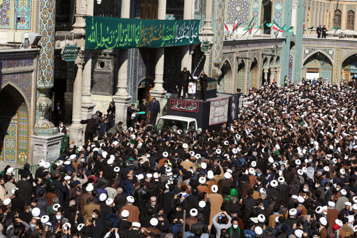 جلوههای ویژه آیین تشییع پیکر آیتالله صافی گلپایگانی در قم