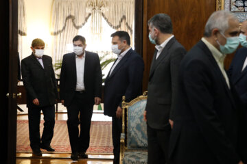 ورود «محمد مخبر» معاون اول رییس‌جمهور به مراسم دیدار با معاون نخست وزیر قزاقستان 