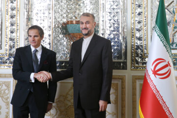 دیدار رافائل گروسی مدیرکل آژانس بین‌المللی انرژی اتمی با حسین امیر عبداللهیان وزیر امورخارجه 
