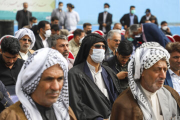 حضور عشایر عرب خوزستان در مراسم بهره برداری از طرح آب رسانی به ۱۹ روستا و شهر الهایی خوزستان 