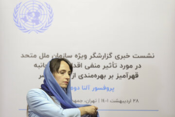 Alena Douhan, Rapporteuse spéciale des Nations Unies en visite en Iran 