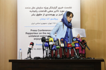 Alena Douhan, Rapporteuse spéciale des Nations Unies en visite en Iran 