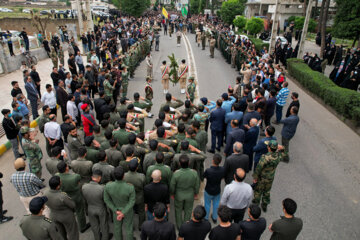 خاکسپاری پیکر شهید خلبان مجمد جواد بای در رامیان