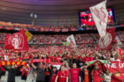 Aficionados del Real Madrid y Liverpool antes del partido final de la Champions League