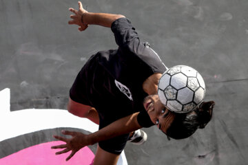 Iran : compétitions freestyle football au parc Adrénaline de Téhéran, le jeudi 11 mai 2023 (Photo : Mohsen Vanaï) 