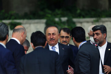 «مولود چاوش اوغلو» وزیر امور خارجه ترکیه در مراسم استقبال رسمی از رئیس جمهور ترکیه