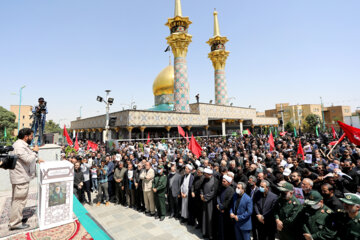 تجمع مردم همدان در محکومیت اهانت به سردار شهید حاج حسین همدانی