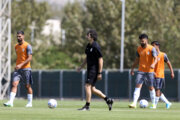 ایرانی فٹبال ٹیم کی تربیتی مشق کے مناظر
