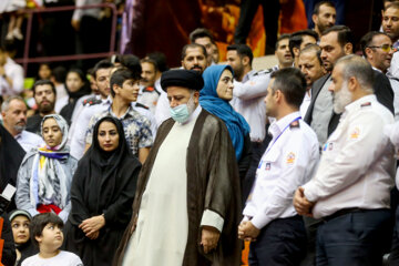 Célébrations de la Journée des pompiers en Iran en présence du Président Ebrahim Raïssi, le jeudi 29 septembre 2022, au stade Azadi de Téhéran