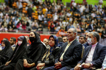 Célébrations de la Journée des pompiers en Iran en présence du Président Ebrahim Raïssi, le jeudi 29 septembre 2022, au stade Azadi de Téhéran