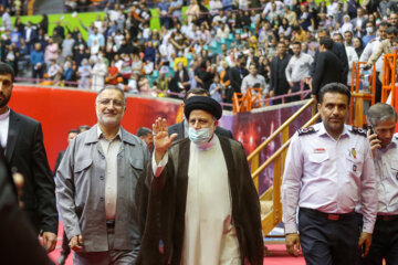 Célébrations de la Journée des pompiers en Iran en présence du Président Ebrahim Raïssi, le jeudi 29 septembre 2022, au stade Azadi de Téhéran