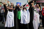  ایرانی دارالحکومت میں نماز جمعہ کے بعد شیراز حملے کے خلاف احتجاجی مظاہرے کی تصاویر
