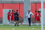 El primer entrenamiento de la selección de fútbol de Irán en Qatar
