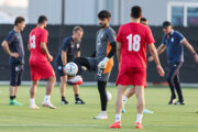 Entrenamiento del equipo nacional de fútbol en Doha
