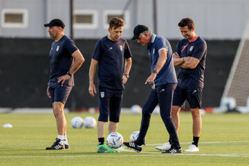 Entrenamiento del equipo nacional de futbol en Doha