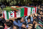 Funeral por la guardia de seguridad Nader Bahrami en Kermanshah