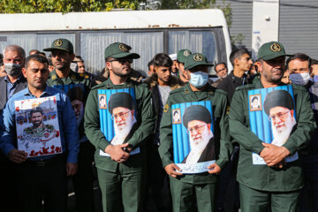 Funeral por el alto oficial de la Fuerza Aeroespacial del CGRI Davud Yafari en Shiraz