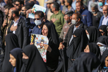 Funeral por el alto oficial de la Fuerza Aeroespacial del CGRI Davud Yafari en Shiraz