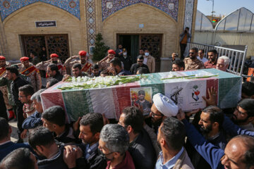 Funeral por el alto oficial de la Fuerza Aeroespacial del CGRI Davud Yafari en Shiraz