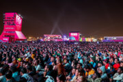 قطر میں فیفا فین فیسٹ میں ورلڈ کپ کے سیمی فائنل میچ کے دیکھنے کے مناظر
