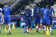 Entrenamiento de la selección de fútbol de Francia en Doha
