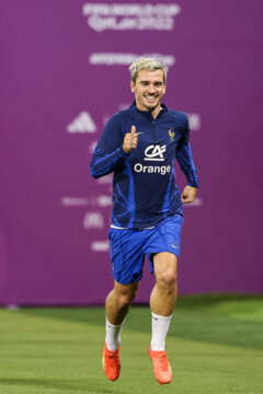 Entrenamiento de la selección de fútbol de Francia en Doha
