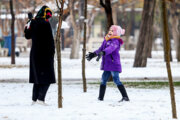 Schneefall in Qazvin