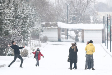 Iran/Hamadān : la neige a blanchi la ville