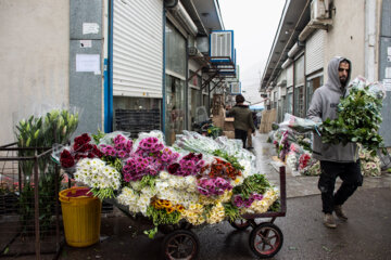 Mercado de flores en vísperas del Día de la Madre
