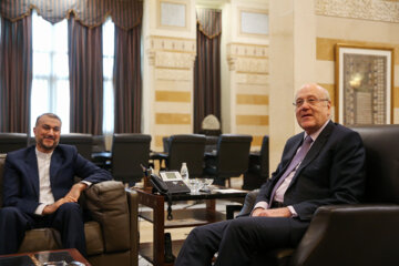 دیدار وزیر خارجه با «نجیب میقاتی» نخست وزیر پیشبرد امور لبنان