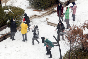 Téhéran porte un costume blanc après une chute de neige