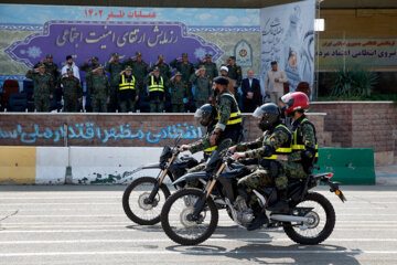 Iran : exercices des forces de l’Ordre pour la promotion de la sécurité sociale et la prévention des vols (Photographe : Amin Jalali, mars 2023)