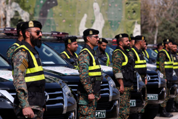 Iran : exercices des forces de l’Ordre pour la promotion de la sécurité sociale et la prévention des vols (Photographe : Amin Jalali, mars 2023)