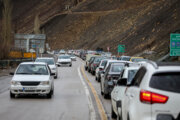 ترافیک سنگین در جاده کرج- چالوس به دلیل اجرای عملیات عمرانی