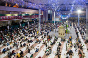 حضرت معصومہ کے حرم مطہر (س) میں افطار کی تقریب کے مناظر
