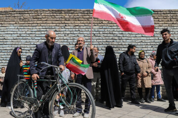 La marche de la Journée mondiale de Qods, s'est tenue ce vendredi 14 avril dans la ville de Zanjan avec la présence de jeûneurs en guise du soutien et de la solidarité au peuple opprimé palestinien opprimé. (Photo : Bahrâm Bayat)