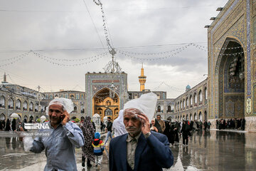 بارش باران بهاری در حرم رضوی