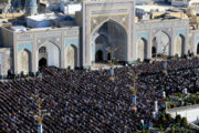 ایرانی شہر مقدس مشہد میں نماز عید فطر کی ادائیگی کے مناظر
