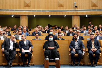 Ouverture de la cinquième exposition des capacités d'exportation de l'Iran ce dimanche matin (7 mai 2023) en présence du président de la République islamique, Seyyed Ebrahim Raissi dans la Salle de Conférence à Téhéran. (Photo : Marziyeh Moussavi)